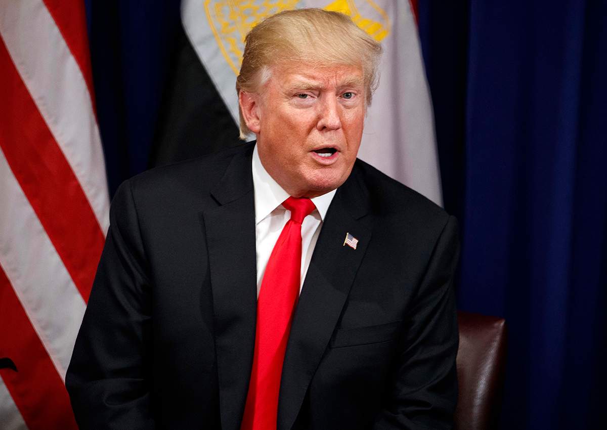 President Donald Trump talks with reporters about the Graham-Cassidy health care bill during a meeting with Egyptian President Abdel Fattah al-Sisi at the Palace Hotel during the United Nations General Assembly, Wednesday, Sept. 20, 2017, in New York. 