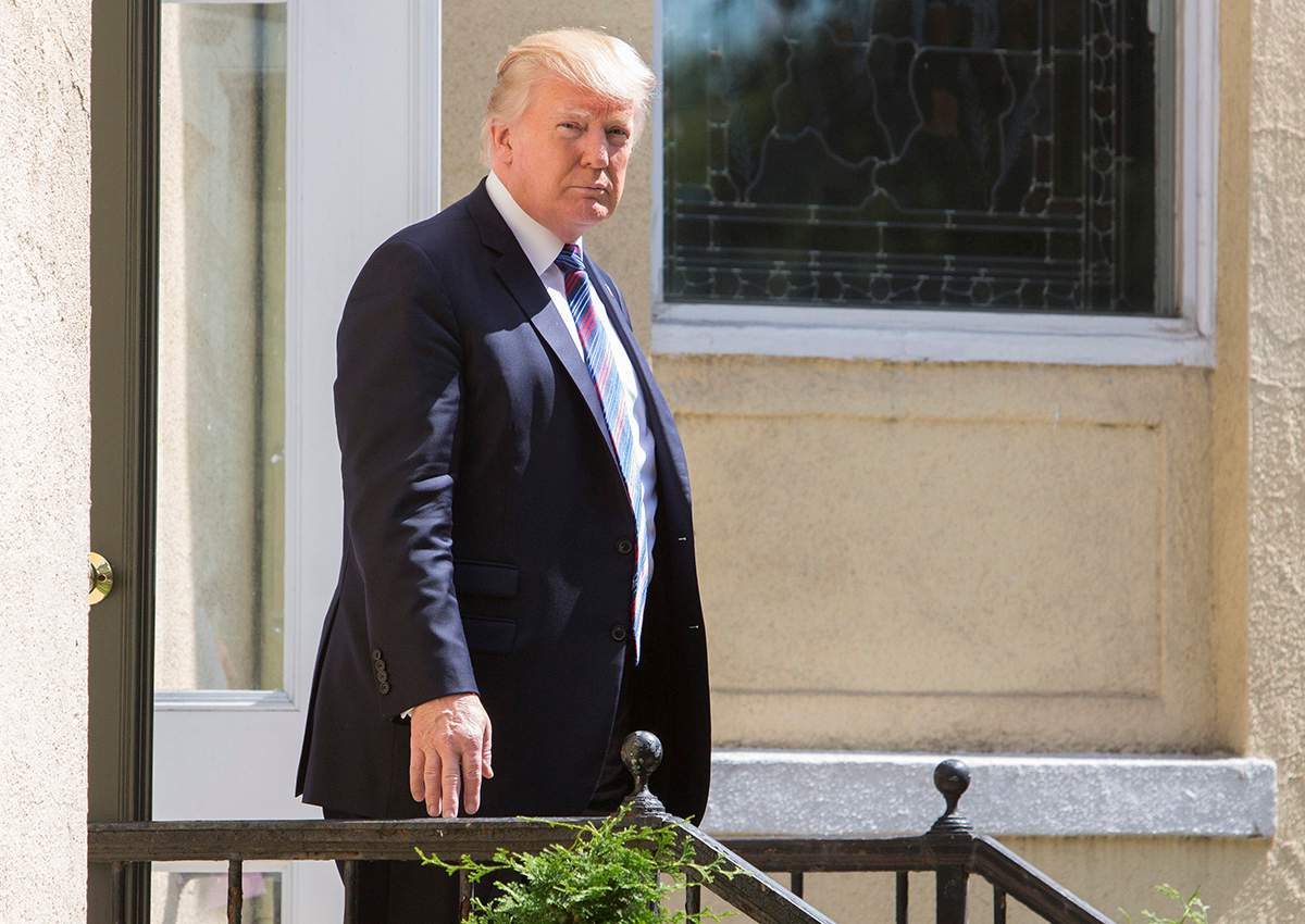 Donald Trump departs St. John's Church on Sept. 3, 2017 in Washington, D.C.