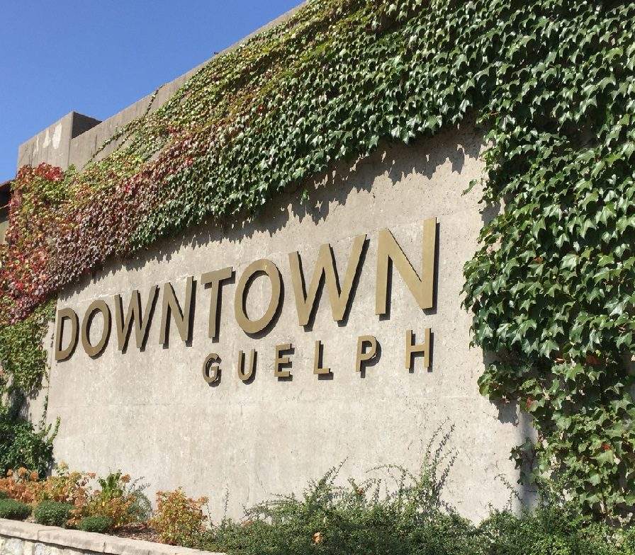 Downtown Guelph gateway sign.