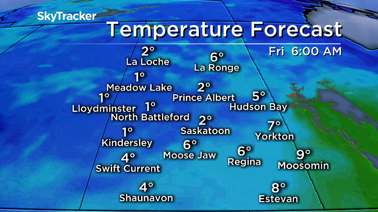 A risk of frost is in Friday's forecast as an arctic high slides by.