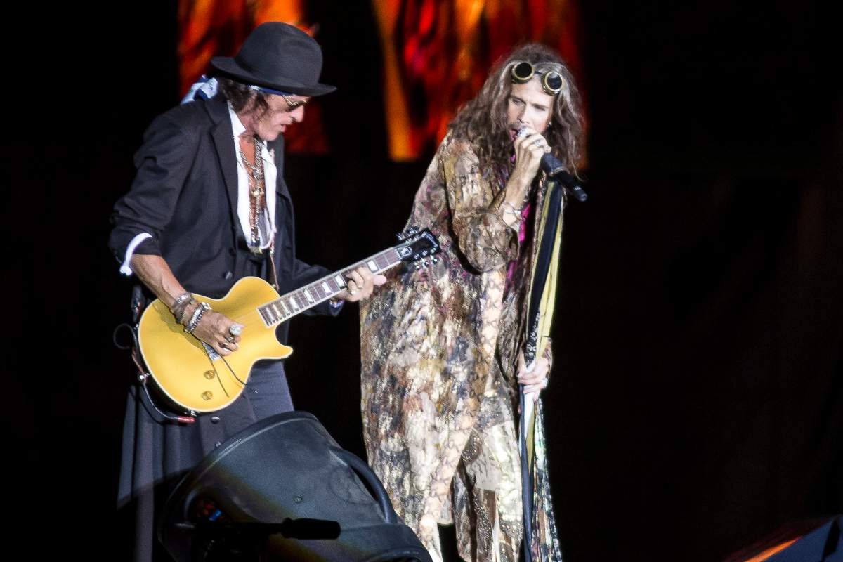 Steven Tyler of Aerosmith during his performance at Rock Fest Barcelona 2017 Festival in Santa Coloma, Spain on July 02, 2017.