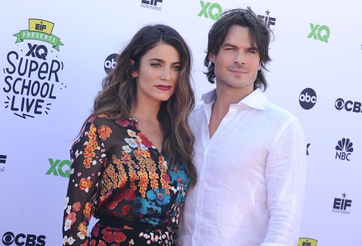 Actress Nikki Reed and actor Ian Somerhalder attend XQ Super School Live at The Barker Hanger on September 8, 2017 in Santa Monica, California.