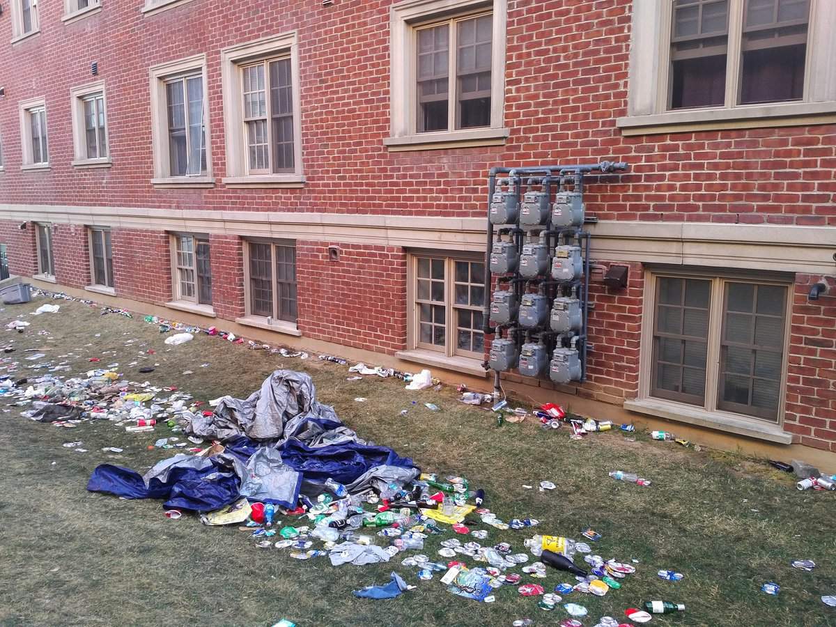 Litter and garbage left behind from Homecoming 2017 in Guelph.