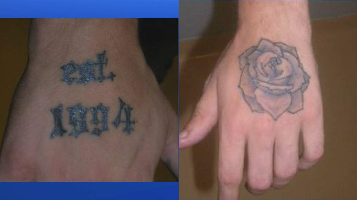 Two of Brandon Donelan’s tattoos.
