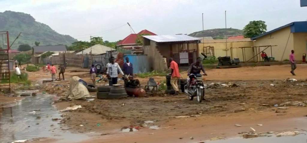 Challenging roads in Juba, South Sudan. 