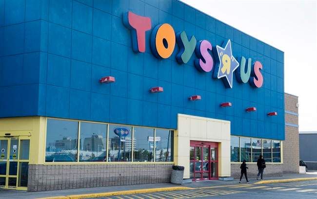 A Toys R Us store is seen Sept. 19, 2017 in Montreal.