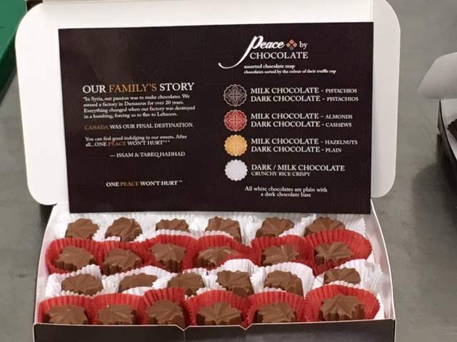 A selection of the chocolates created at Peace by Chocolate