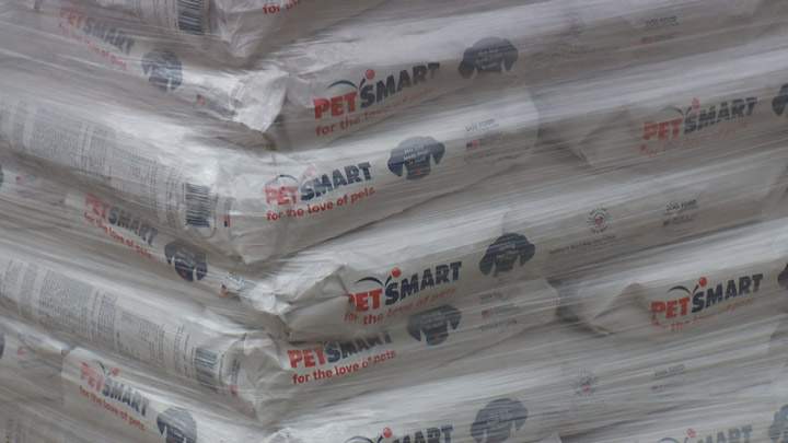 The pet food donated to the Saskatoon SPCA is being shared with shelters, humane societies and rescue groups across the province.
