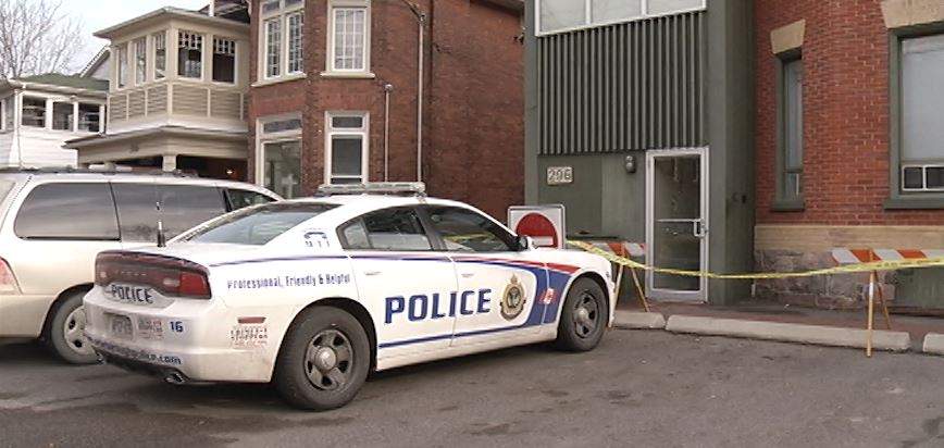 Police cruiser at crime scene