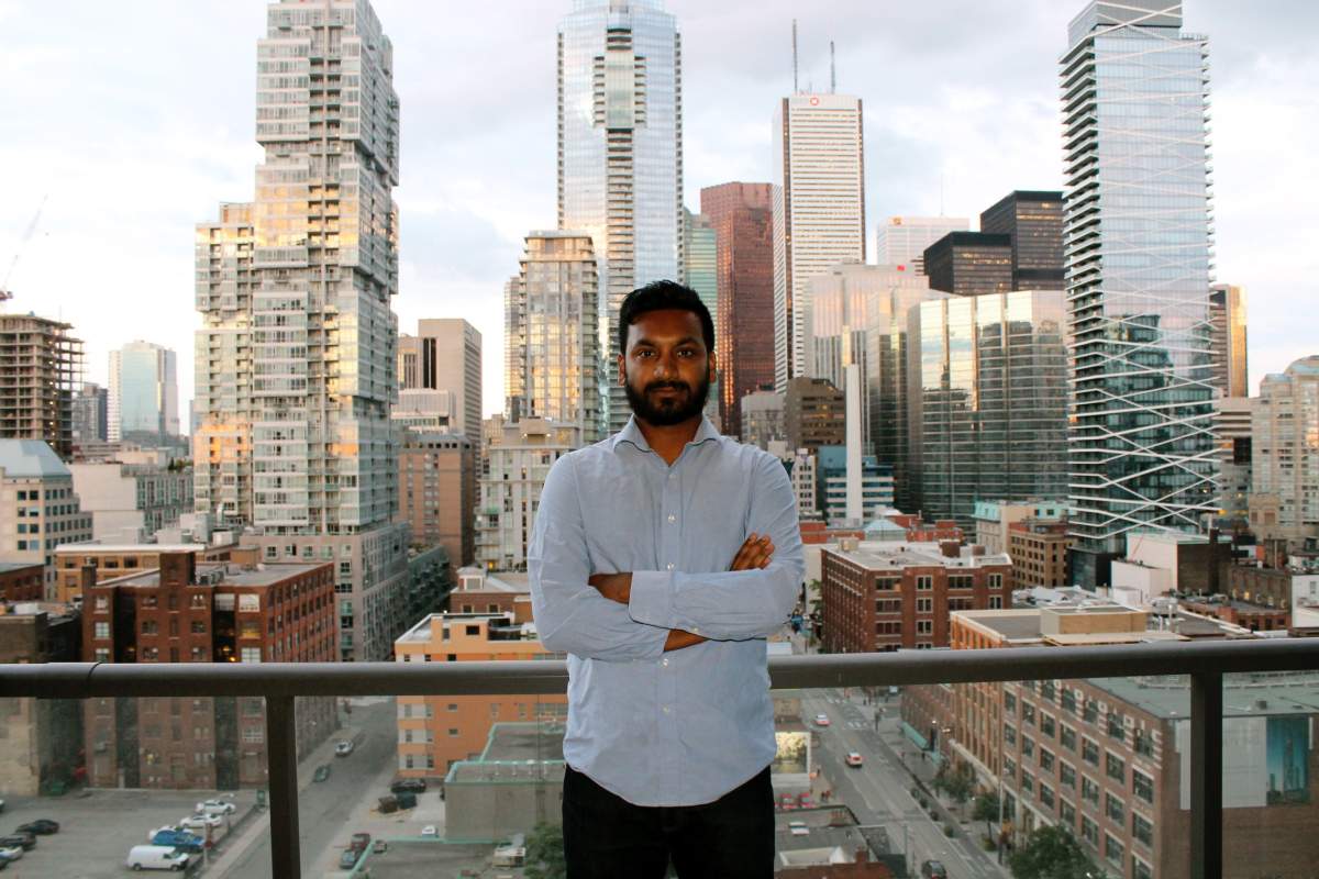 Razib Ahmed in his apartment in downtown Toronto.