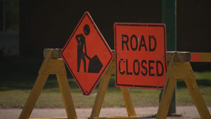 Portion of Ruth Street bordering Praireland Park closed for next 16 days due to road reconstruction.