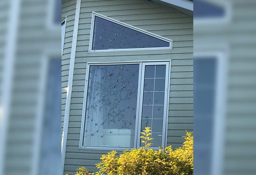 Manitoba RCMP arrested two teens after shots were fired at this home in Beausejour, Man. 
