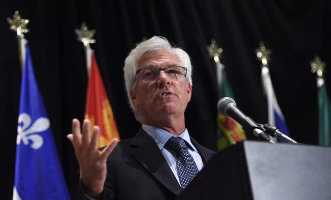Minister of Natural Resources Jim Carr holds a press conference after hosting the annual Canadian Council of Forest Ministers in Ottawa on Friday, Sept. 15, 2017. 