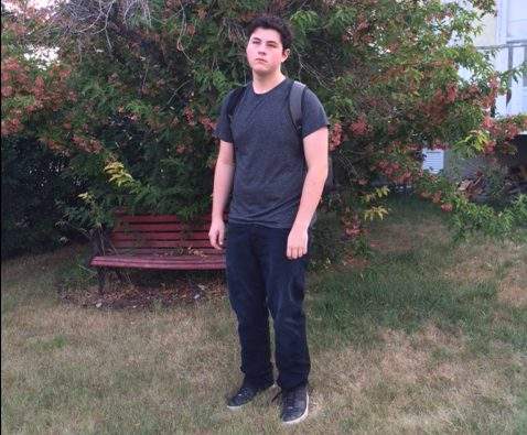 Tricia Neufeld writes: First day of grade 11! Spencer was so enthusiastic when we got to the school he could hardly slow down long enough for a picture as I shouted “have a great day! Make good choices! I LOVE YOU!!” when I dropped him off. What an eager scholar!!