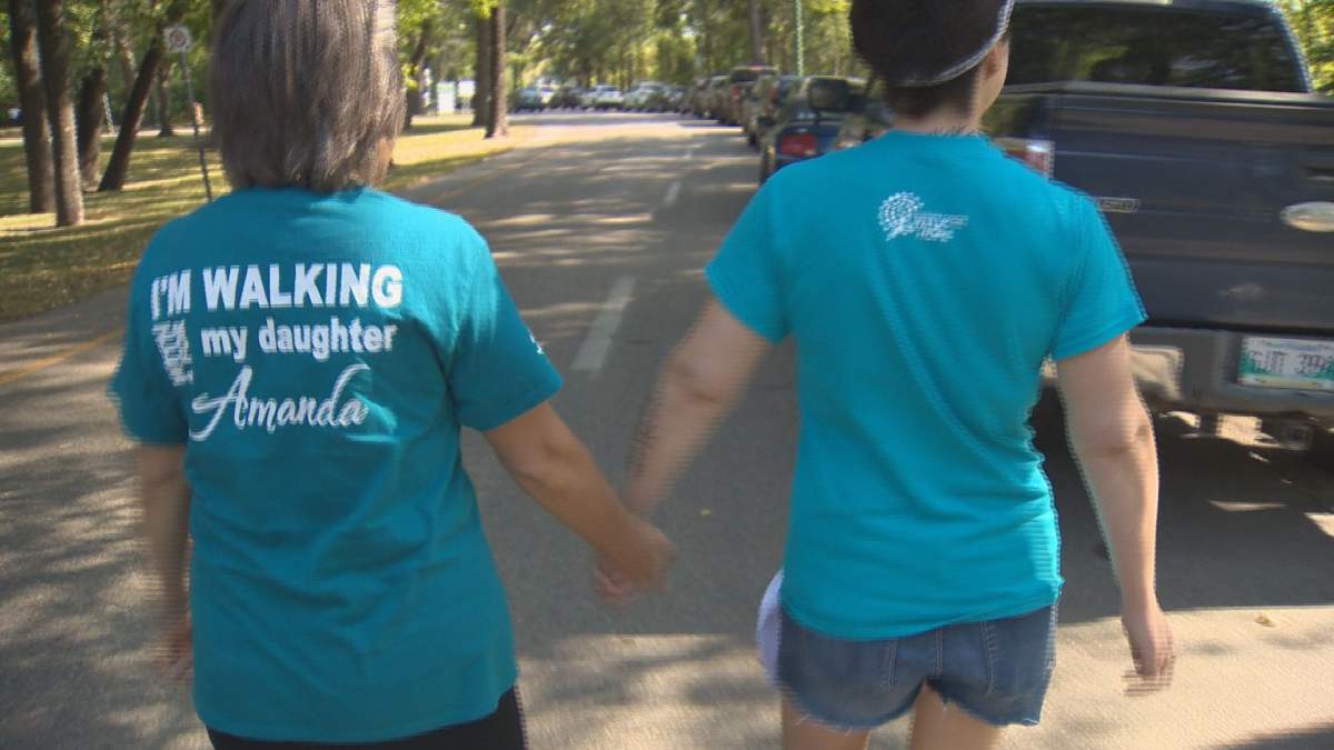 Paulette Adolphe during her walk from Flin Flon to Winnipeg for her daughter.