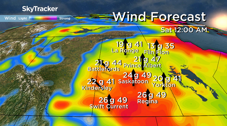 Strong southerly winds give us a mild Friday night and Saturday morning.