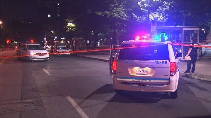 Montreal police say they located a firearm near the scene.