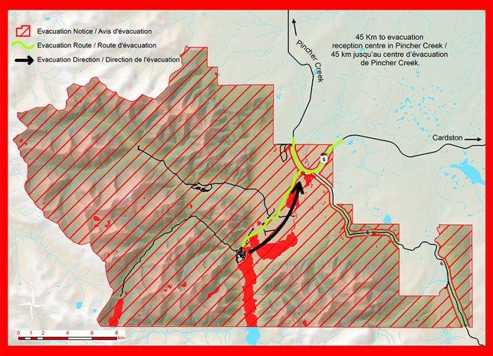 Waterton evacuation map