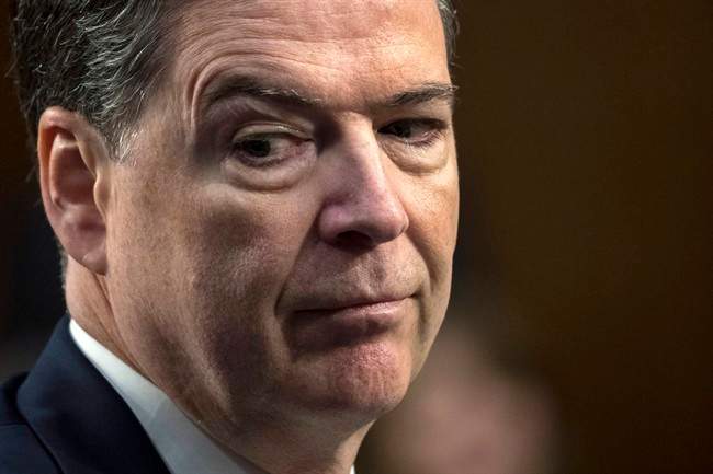 In this June 8, 2017 photo, former FBI director James Comey testifies before the Senate Select Committee on Intelligence, on Capitol Hill in Washington.