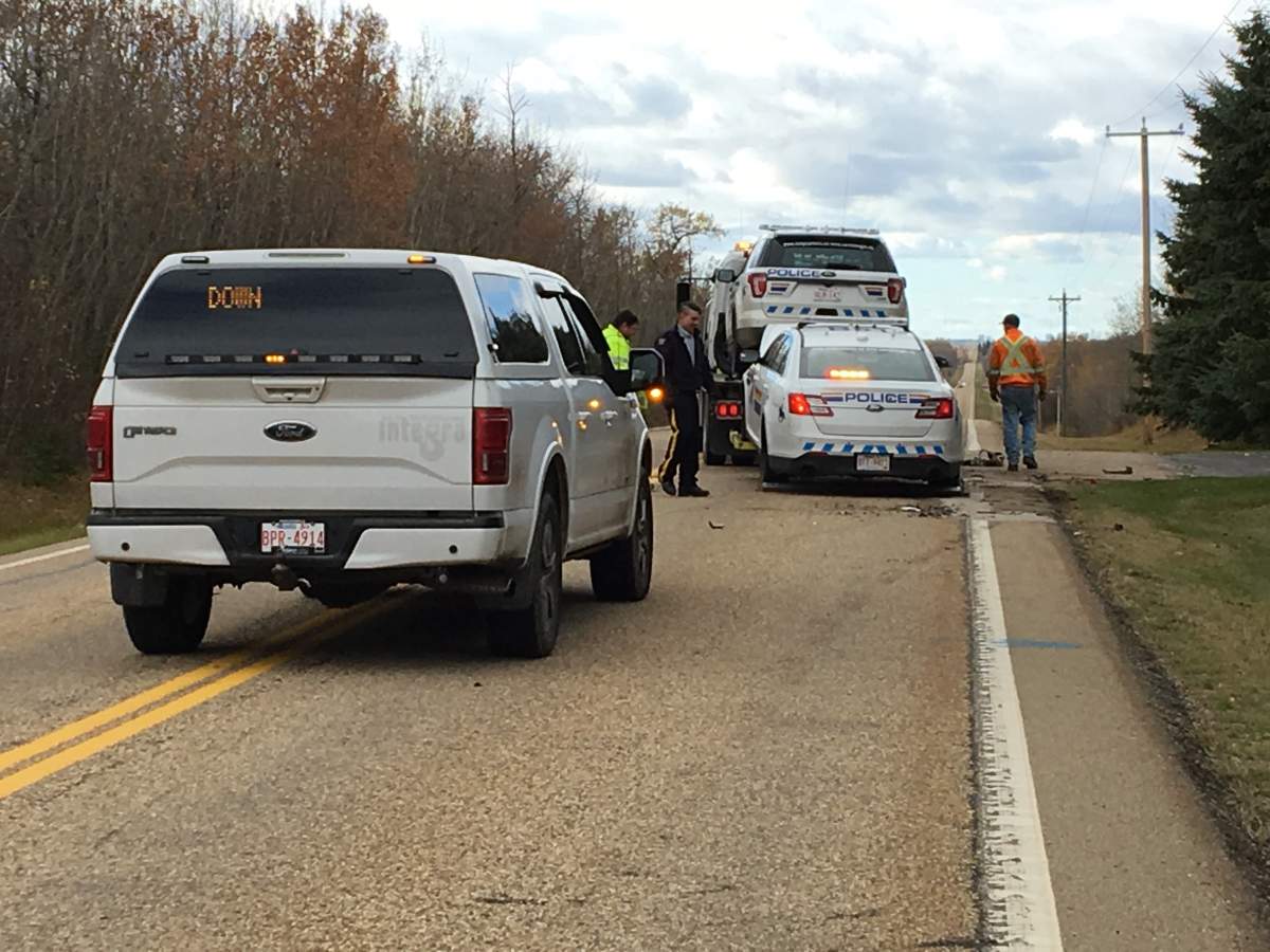 RCMP search for third suspect after home invasion and police chase near Strathcona County on Sunday, Oct. 8, 2017.