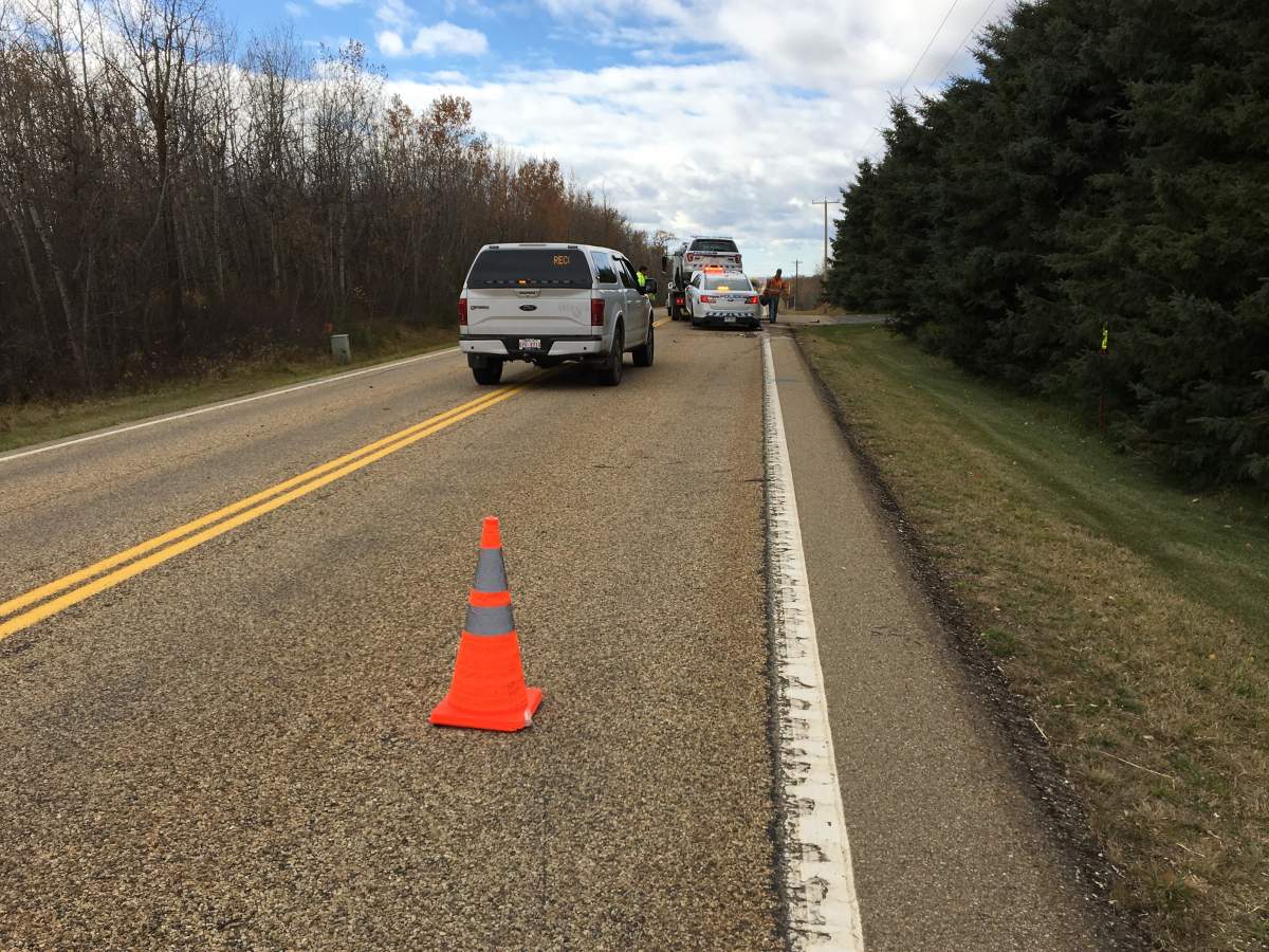 RCMP search for third suspect after home invasion and police chase near Strathcona County on Sunday, Oct. 8, 2017.