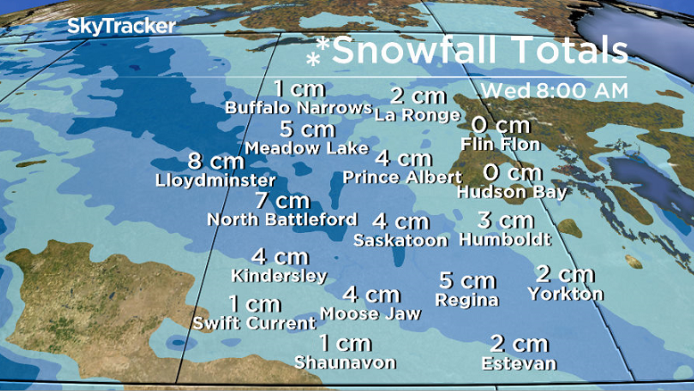 3 to 7 centimetres of snow is expected in Saskatoon by the start of November.