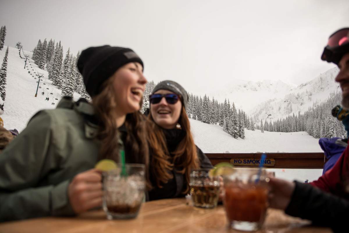 Apres skiing drinks at Whitewater Ski Resort.
