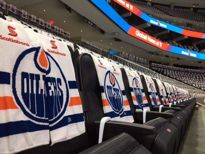 Rogers Place before the Edmonton Oilers season opener against the Calgary Flames Wednesday, Oct. 4, 2017.