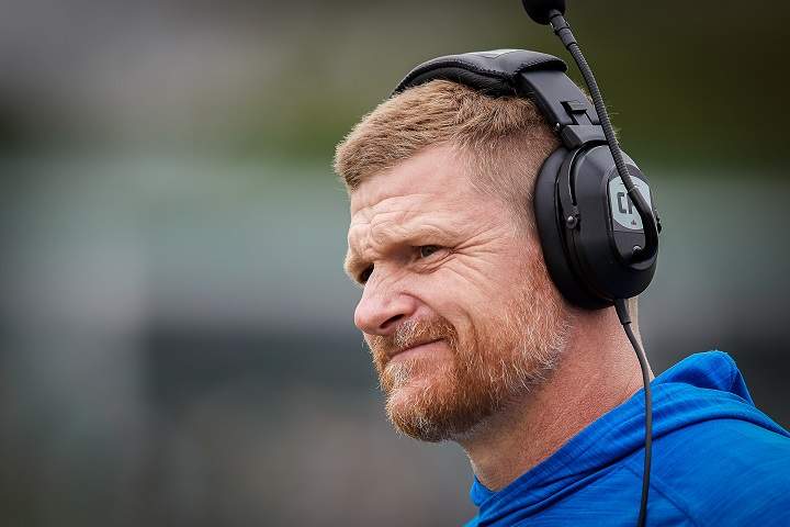 Head coach Mike O'Shea of the Winnipeg Blue Bombers.