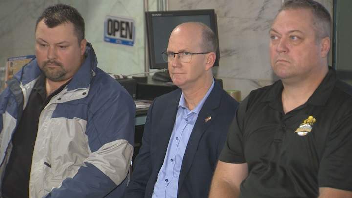 Winnipeg Goldeyes general manager Andrew Collier (centre) will be among those inducted into the Baseball Manitoba Hall of Fame next year.