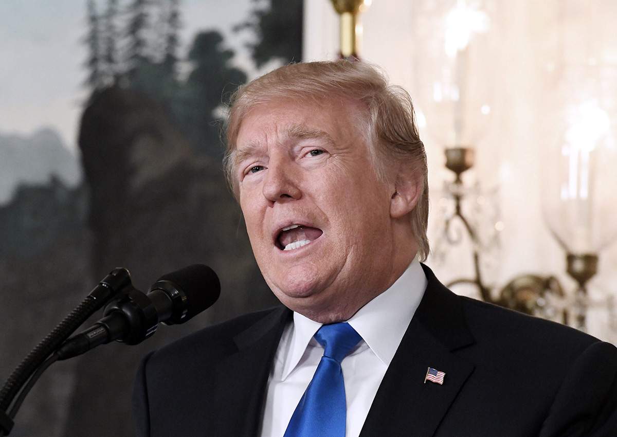 Donald Trump speaks on the Iran Strategy in the Diplomatic Reception Room of the White House Oct. 13, 2017 in Washington D.C.