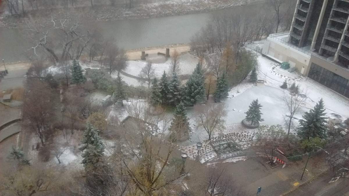 High winds and wet snow have caused outages and blustery conditions all across the province, including downtown Winnipeg.