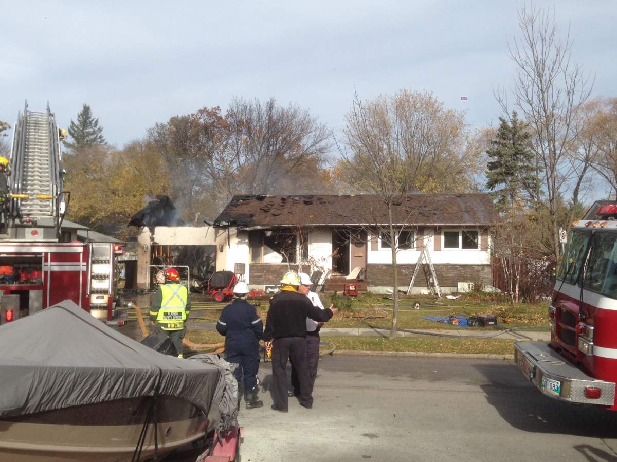 A home on Rannock burst into flames Thursday morning.