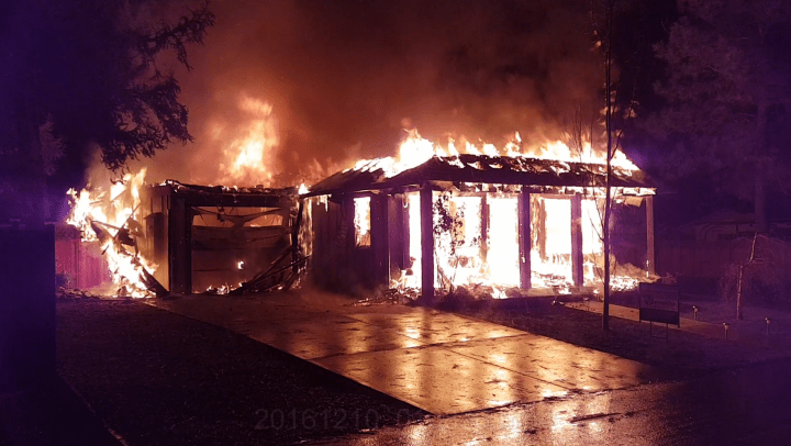 Tracy Middleton’s neighbour took a video of the housefire.