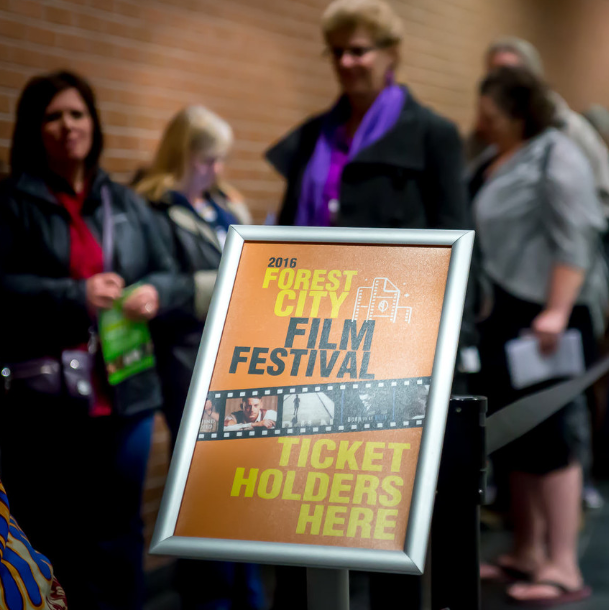Londoners line up ahead of a screening at the 2016 Forest City Film Fest.