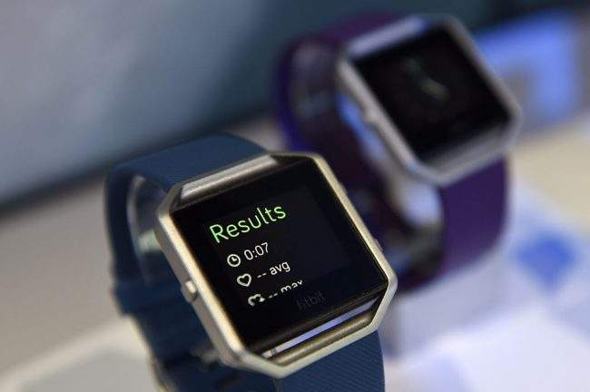 The Fitbit Inc. Blaze fitness tracker, a piece of wearable technology, is displayed during the 2016 Consumer Electronics Show (CES) in Las Vegas, Nevada, U.S., on Friday, Jan. 8, 2016.