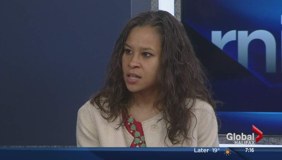 FILE - El Jones, seen here in a Global News Morning interview, has said the cartoon is similar to racist depictions of Africans that appeared in
periodicals during the 1800s.
