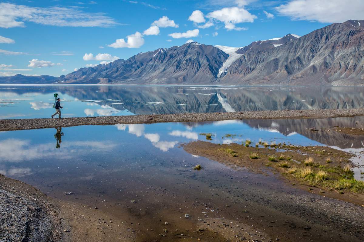 Google Trekker at Tanquary Fiord. Quttinirpaaq National Park.