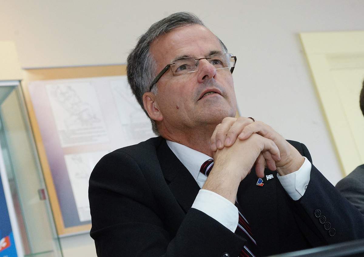 Liberal candidate for the riding of Chomedey Guy Ouellette at a press conference in Laval, Que., March 12, 2014.