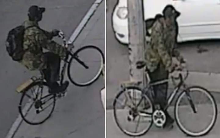 Security camera image of man wanted in public mischief investigation.