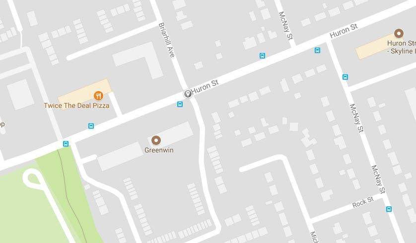 A female pedestrian was left with minor injuries after a crash at Huron Street and Briarhill Avenue Friday morning. 