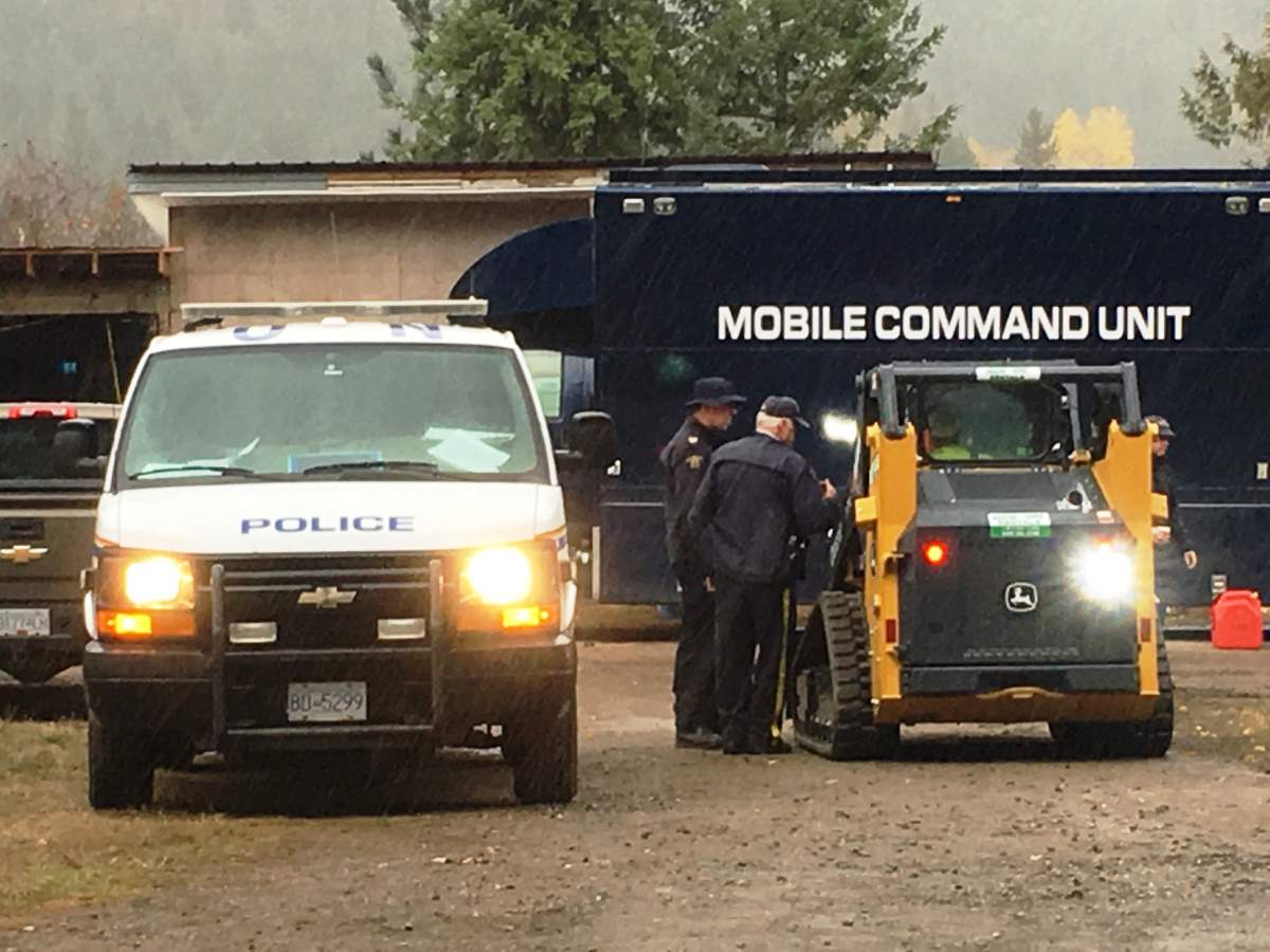 More heavy equipment was brought to the site Wednesday. 