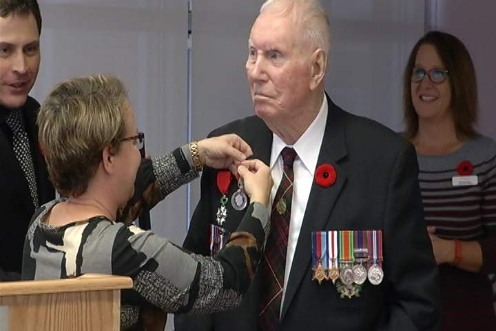 Joseph Sullivan receiving the Sovereign’s Medal for Volunteers in 2017.