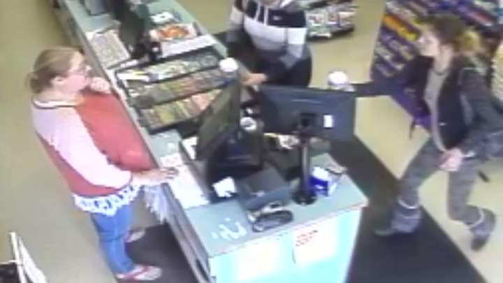 Police are looking woman accused of stealing items from a business in Luseland.
