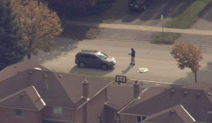 An elderly man was taken to hospital after being struck by a vehicle in Newmarket, Ont., on Oct. 25, 2017.