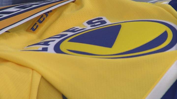 A generic shot of the Saskatoon Blades uniform and logo.