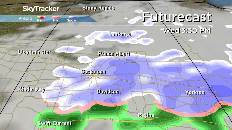 Rain is expected to switch over to snow later in the day on Wednesday.