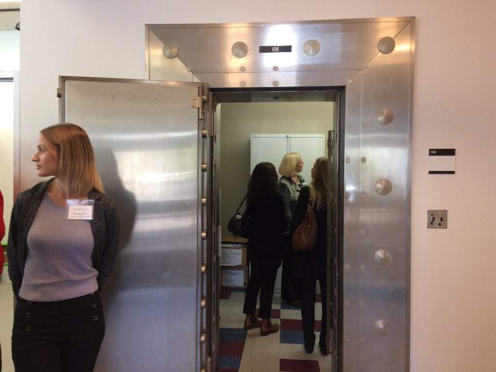 The old BMO vault is being used to hold paper copies of assessment tools.