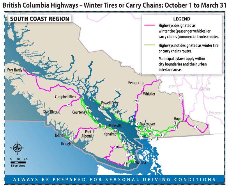 Winter tire rules go into effect today across B.C.: what you need to know - image