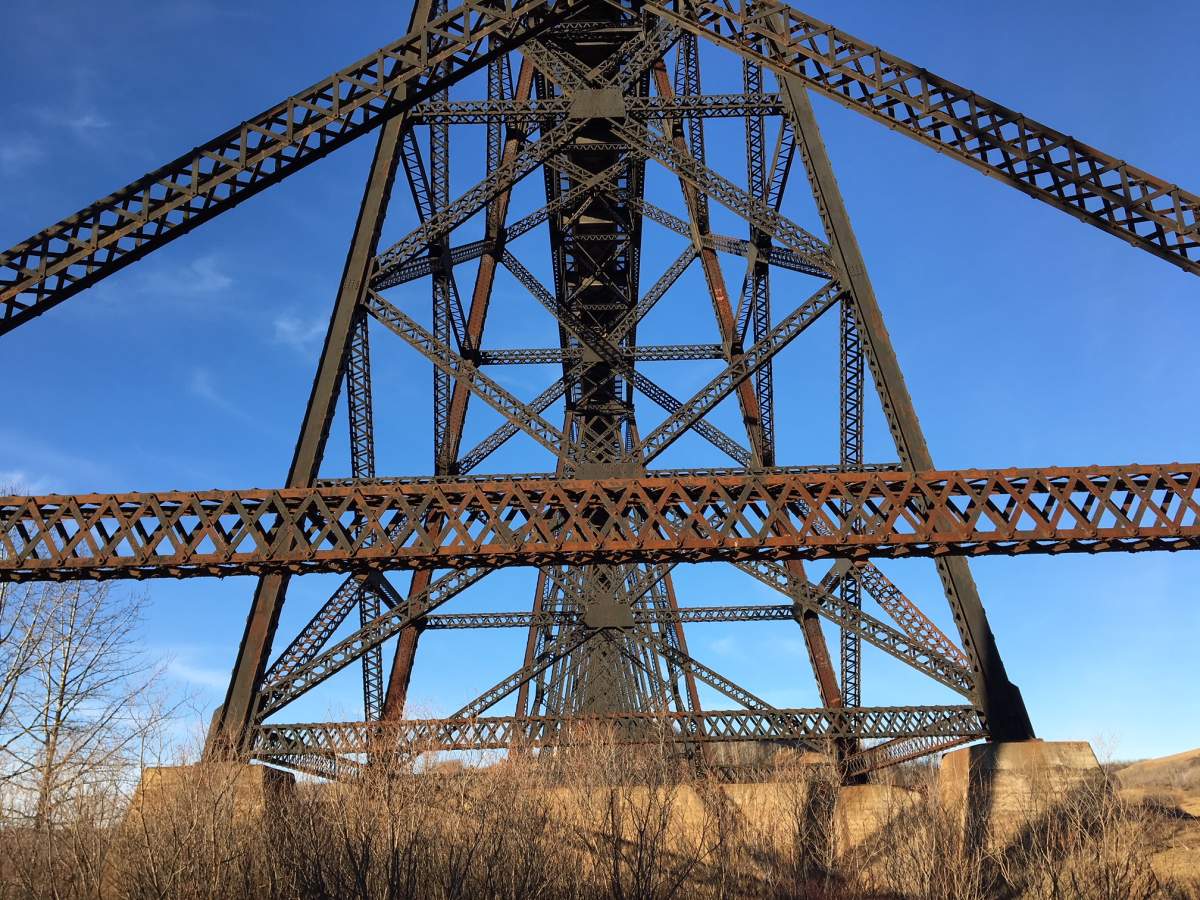 CN Rail’s Fabyan trestle bridge near Wainwright, Alta. on Wednesday, October 18, 2017.